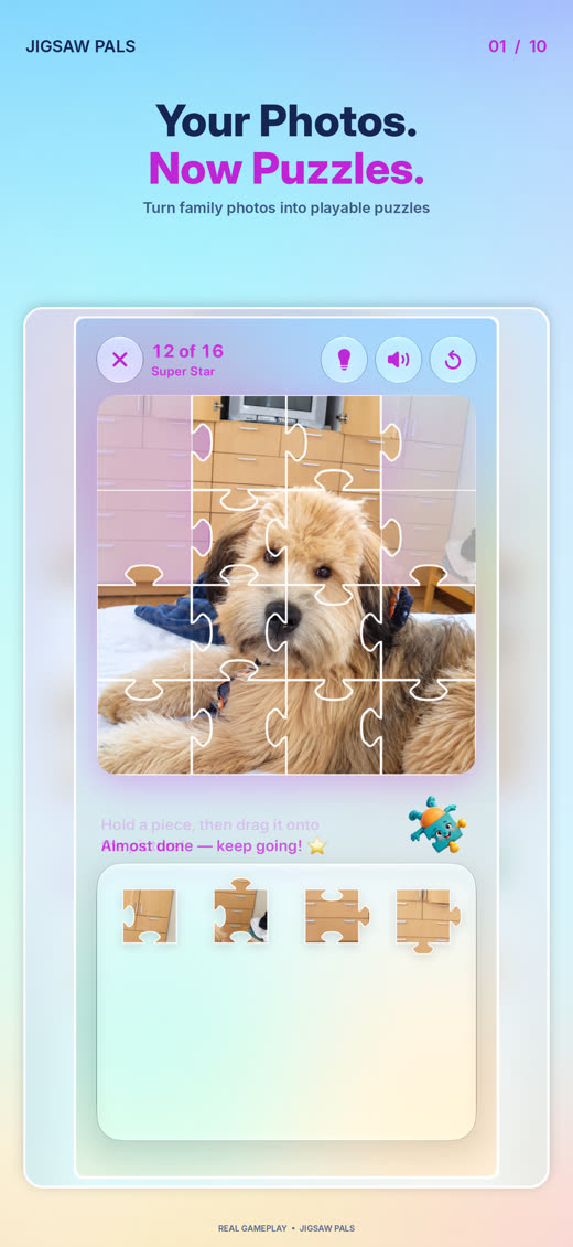 Turning a photo into a puzzle in Jigsaw Pals